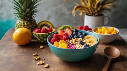 Bright and refreshing smoothie bowls filled with tropical fruits and vibrant colors, perfect for a healthy breakfast that’s as nourishing as it is beautiful.