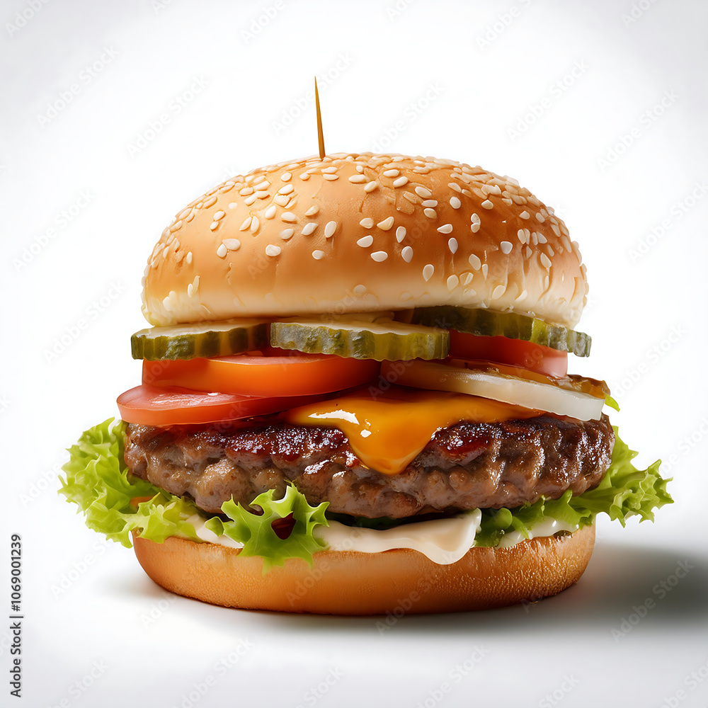 Aufkleber white png image burger isolated white background use graphic designs web development projects easily