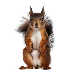 Obraz premium image squirrel full body isolation viewed front white background png file