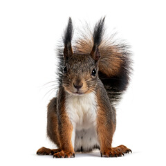 Fototapeta premium image squirrel full body isolation viewed front white background png file
