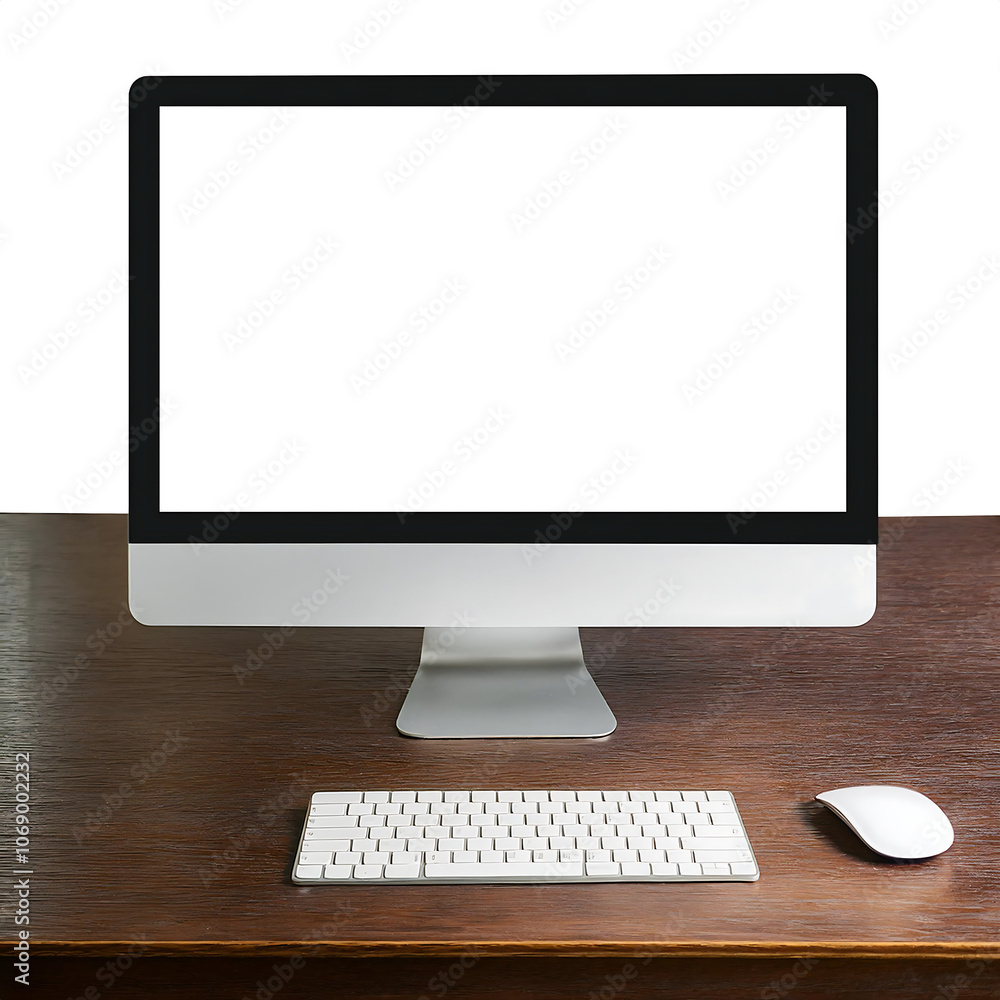 Poster computer screen mockup white background png image design use purposes