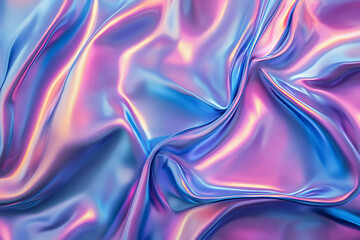 Fototapeta premium Vibrant Iridescent and Holographic Fabrics: A Fusion of Modern Design and Texture