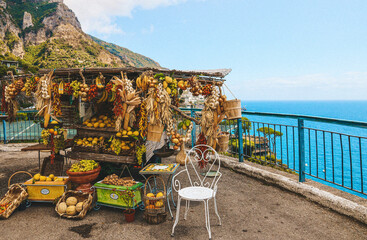 fruit stand on cliff