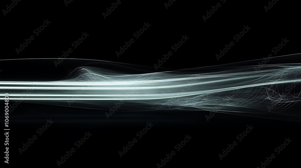 Fototapete data speed lines on a dark background, representing the concept of optical cables and high internet 