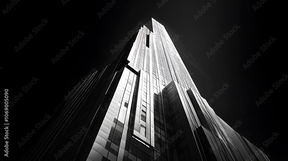 Poster abstract view of a skyscraper