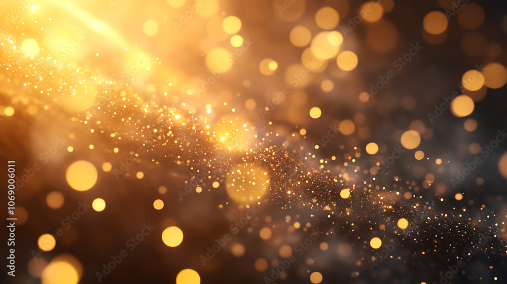 Aufkleber 3d rendering background with twisted particle strings and optical flares