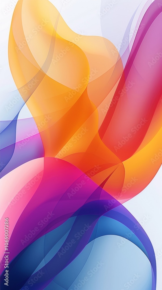 Poster anamorphic lens style colorful abstract background featuring vibrant gradients and smooth curves, pe
