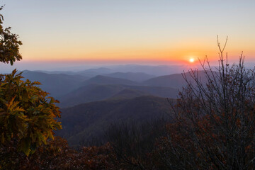 Sunrise From the Summit of Blood Mountain in Georgia on the Appalachian Trail