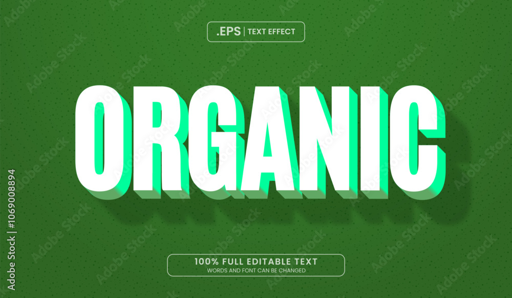 Sticker design editable text effect, organic text effect vector illustration