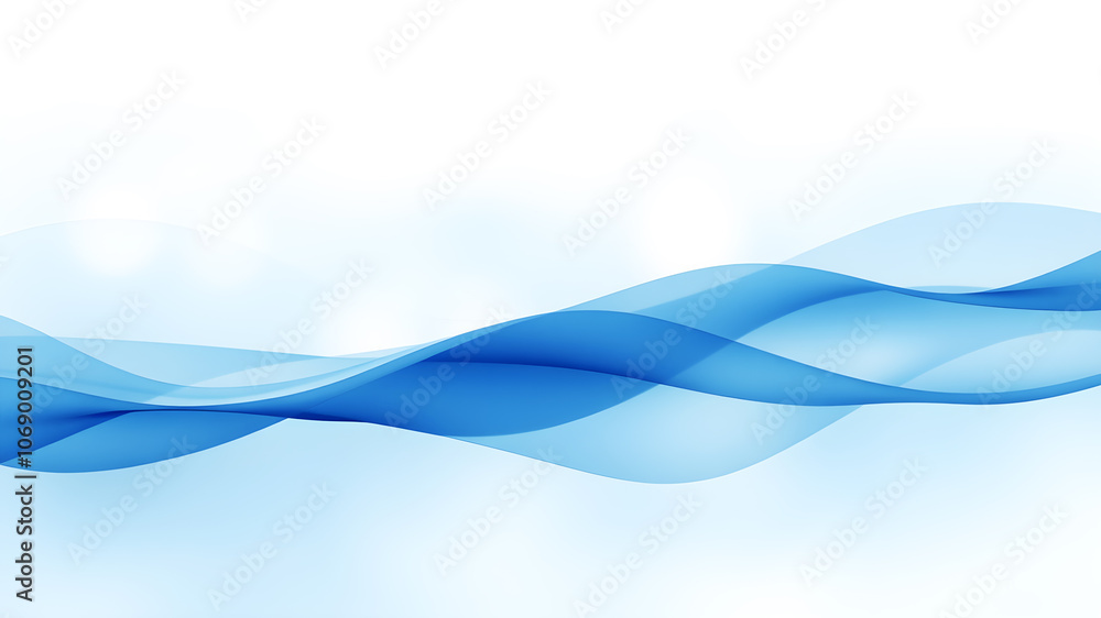 Aufkleber abstract background with soft, blue waves overlaid on a light, misty background, creating a sense of