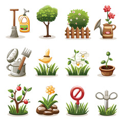 Gardening and Landscaping Icon set