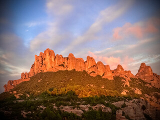 Montserrat mountain sunset