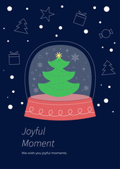 Festive Christmas Card With Colorful Decorations and Message. A vibrant Christmas greeting card