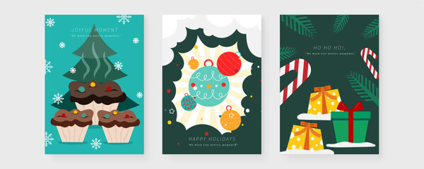 Festive Holiday Greeting Cards with Love and Joy Message