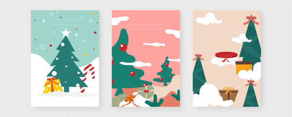 Festive Greeting Cards with Chrismast and Holiday Theme