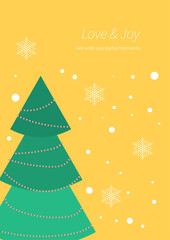 Festive Christmas Card with Love and Joy Message. Perfect for holiday greetings and sharing season's cheer