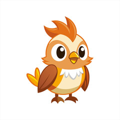 Cute nightingale bird cartoon vector