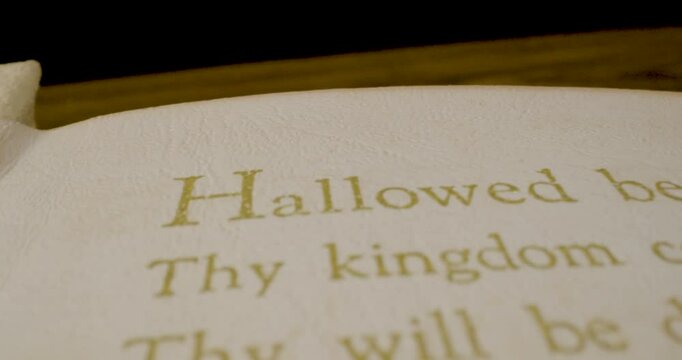 Holy Bible Beige Cover Hallowed Be They Name Pan Right Macro