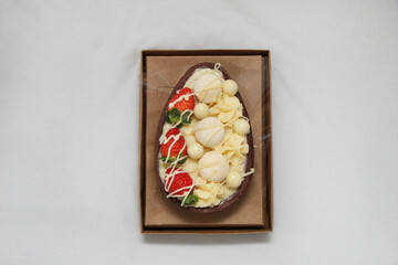 Gourmet strawberry Easter egg in a box