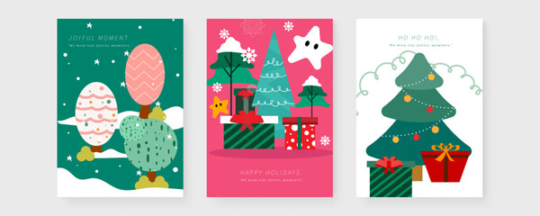 Festive Holiday Greeting Cards with Cheerful and Joy Messages