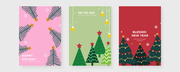Colorful Holiday Greeting Cards with Festive Designs and Messages