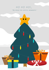 Love and Joy Holiday Greeting Card With Geometric Design. Ideal for spreading holiday cheer and sending warm wishes to loved ones.