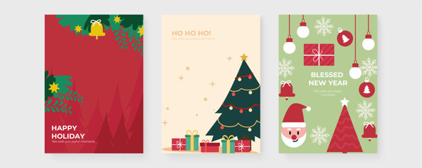 Festive Holiday Greeting Cards With Love And Joy Messages