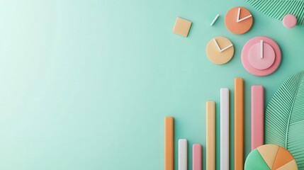 ROI with dividend returns, financial forecast metrics, 3D illustration