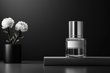 Showcase your beauty product with a luxury serum bottle mockup featuring a transparent label design