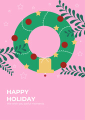 Festive Christmas Card With Colorful Decorations and Message. A vibrant Christmas greeting card