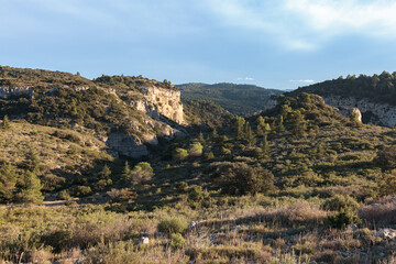 MERINDOL, PROVENCE, FRANCE: rocky landscape of the 