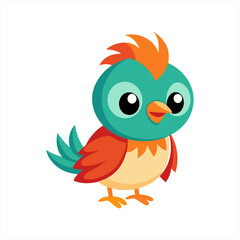 Cute nightingale bird cartoon vector