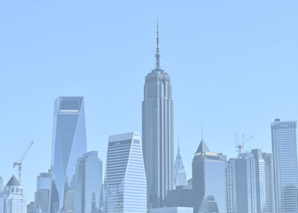 Naklejka premium Modern Skyscrapers, Office buildings in a City Background