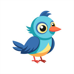 Cute nightingale bird cartoon vector