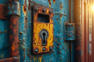 Rusted Metal Door with Keyhole