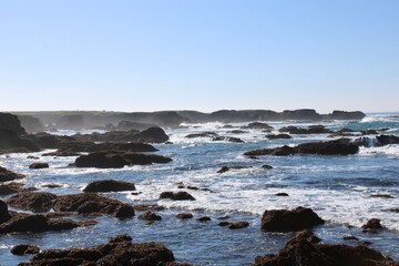 Rocky Shoreline with Ocean Waves