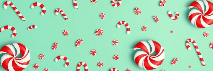 Abstract peppermint design on a vibrant red background, red, texture