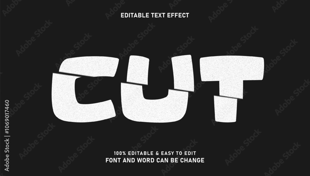 Aufkleber slice text effect with modern style that can be edited easily