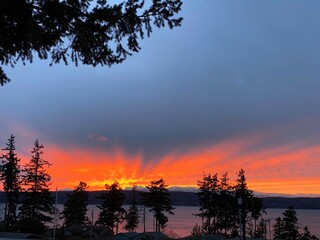 sunset over the ocean