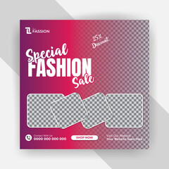 Modern and professional fashion sale social media post design template