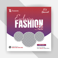Modern and professional fashion sale social media post design template