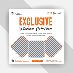 Fashion sale social media post design template