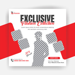 Modern and professional fashion sale social media post design template