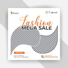 Fashion sale social media post design template