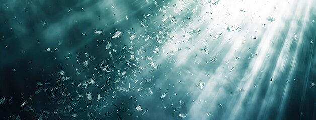 Fototapeta premium Serene Underwater Scene with Light Rays and Particles