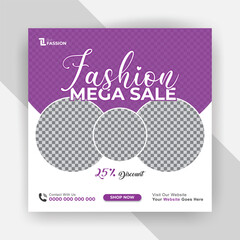 Fashion sale social media post design template