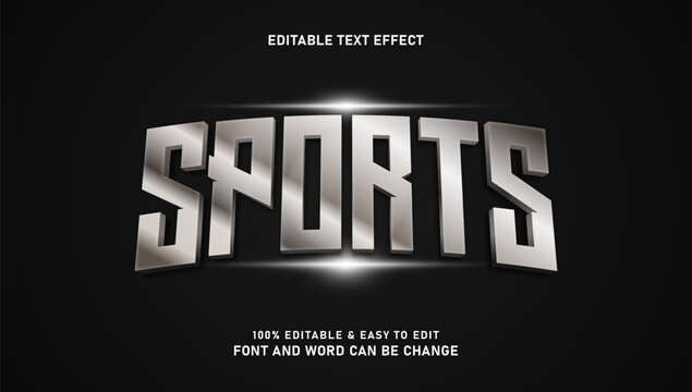 Sports text effect with modern and elegant 3d luxury style that can be edited