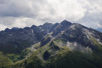 Panorama opening from Kreuzkogel mountain, Grossarltal, Austria