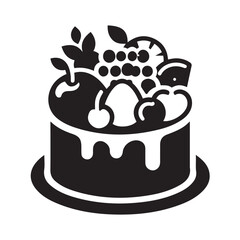 Fruit Cake Icon Vector Illustration