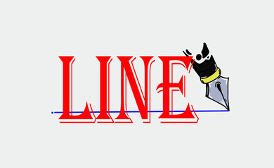 VECTOR PARA DISEÑOS LINE DE COLOR ROJO Y BOLIGRAFO PUBLICITARIO